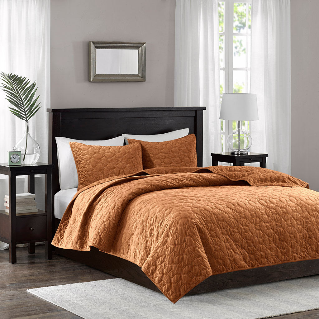 Cozy Throw Blanket, Harper 3 Piece Velvet Quilt Set, Machine-Washable Care for Sofas, Beds and Relaxing at Home, 2 Sizes and 7 Colors image 62