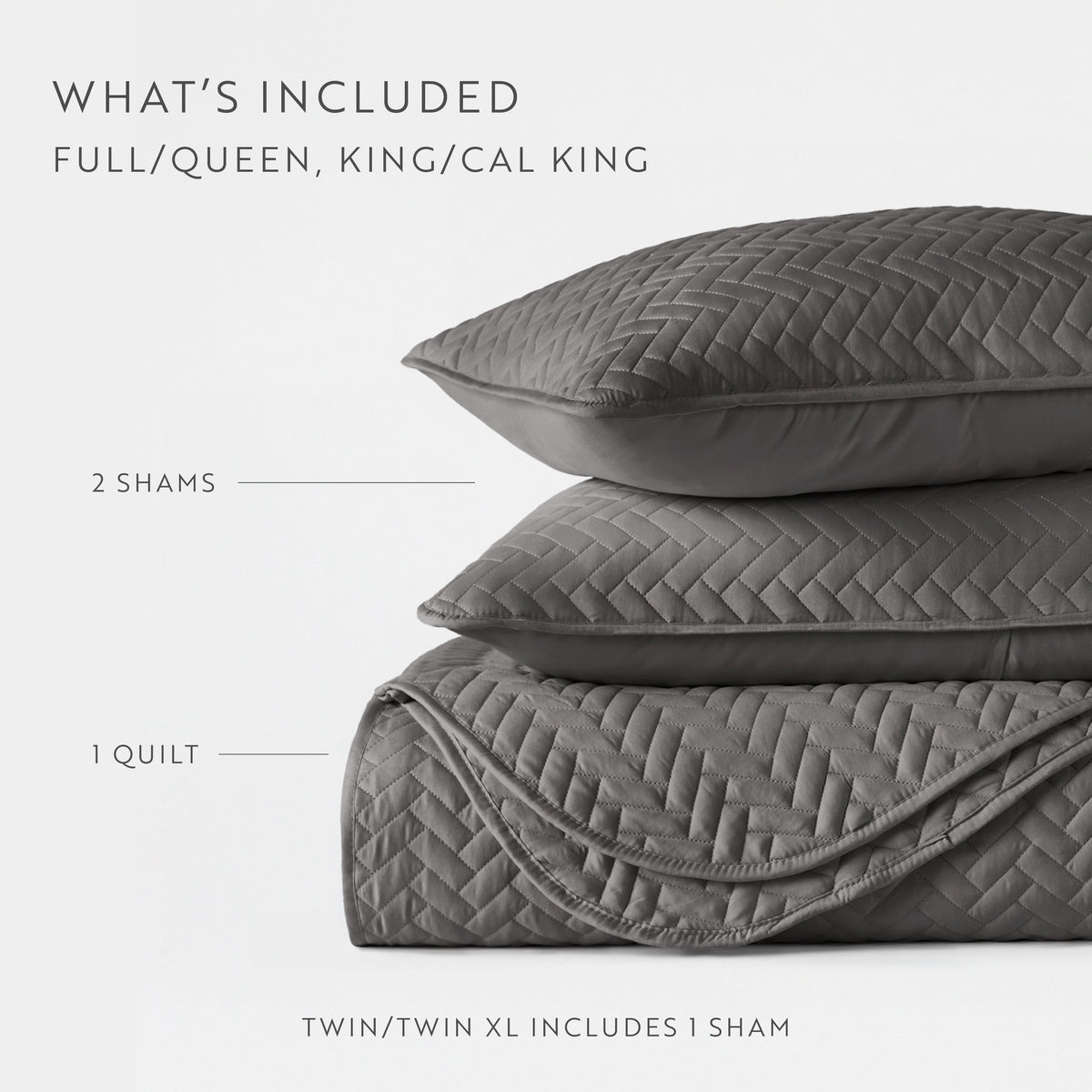 Quilted Coverlet Set, 3 Piece Herringbone for Guest Bedrooms, Layered Beds and Everyday Bedding, 3 Sizes and 6 Colors image 62
