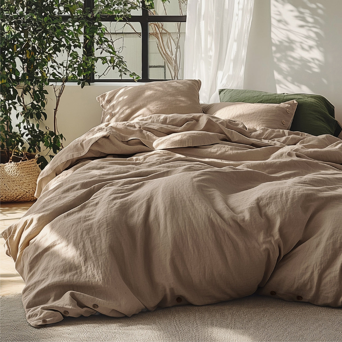 Duvet Cover Set, Cotton Linen Hybrid, Lightweight Design, Breathable Construction for Bedroom Bedding Refresh and Everyday Comfort image 62