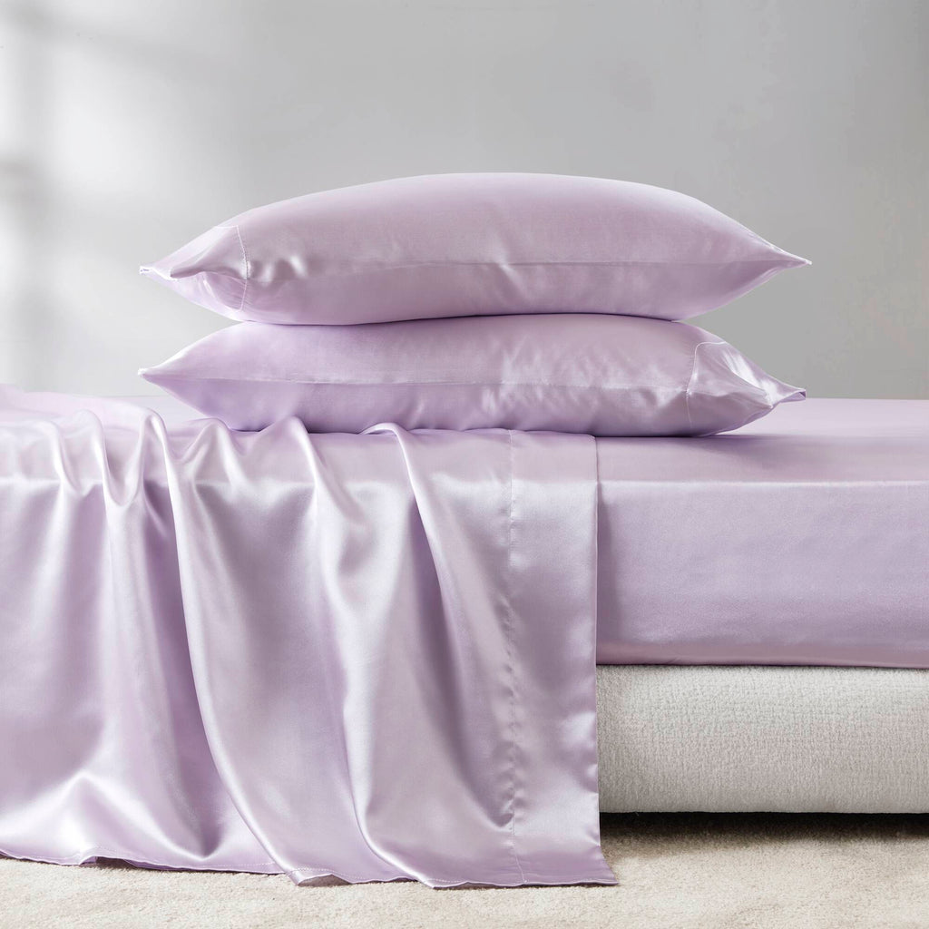 Bed Sheet Set, Satin for Master Bedrooms, Guest Beds and Daily Use, 6 Sizes and 12 Colors, Designed for Everyday Home Use image 62