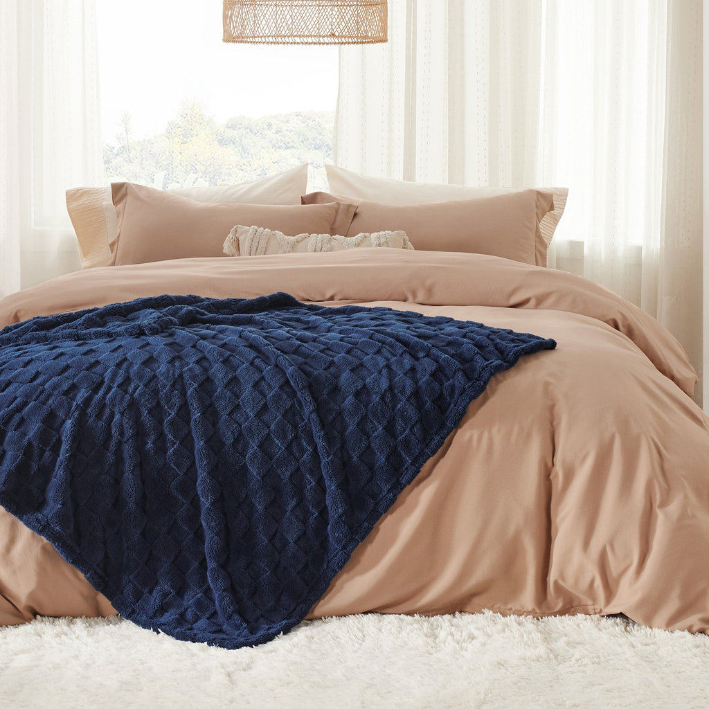 Cozy Throw Blanket, Jacquard Shaggy Sherpa for Living Rooms, Bedrooms and Everyday Lounging, 4 Sizes and 19 Colors image 62
