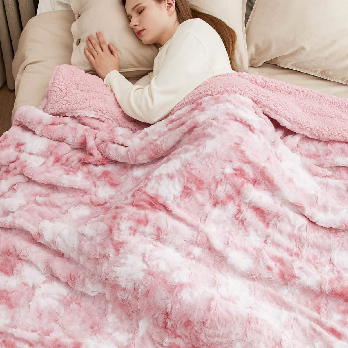 Cozy Throw Blanket, Faux Fur Sherpa Fleece for Sofas, Beds and Relaxing at Home, 4 Sizes and 10 Colors image 62