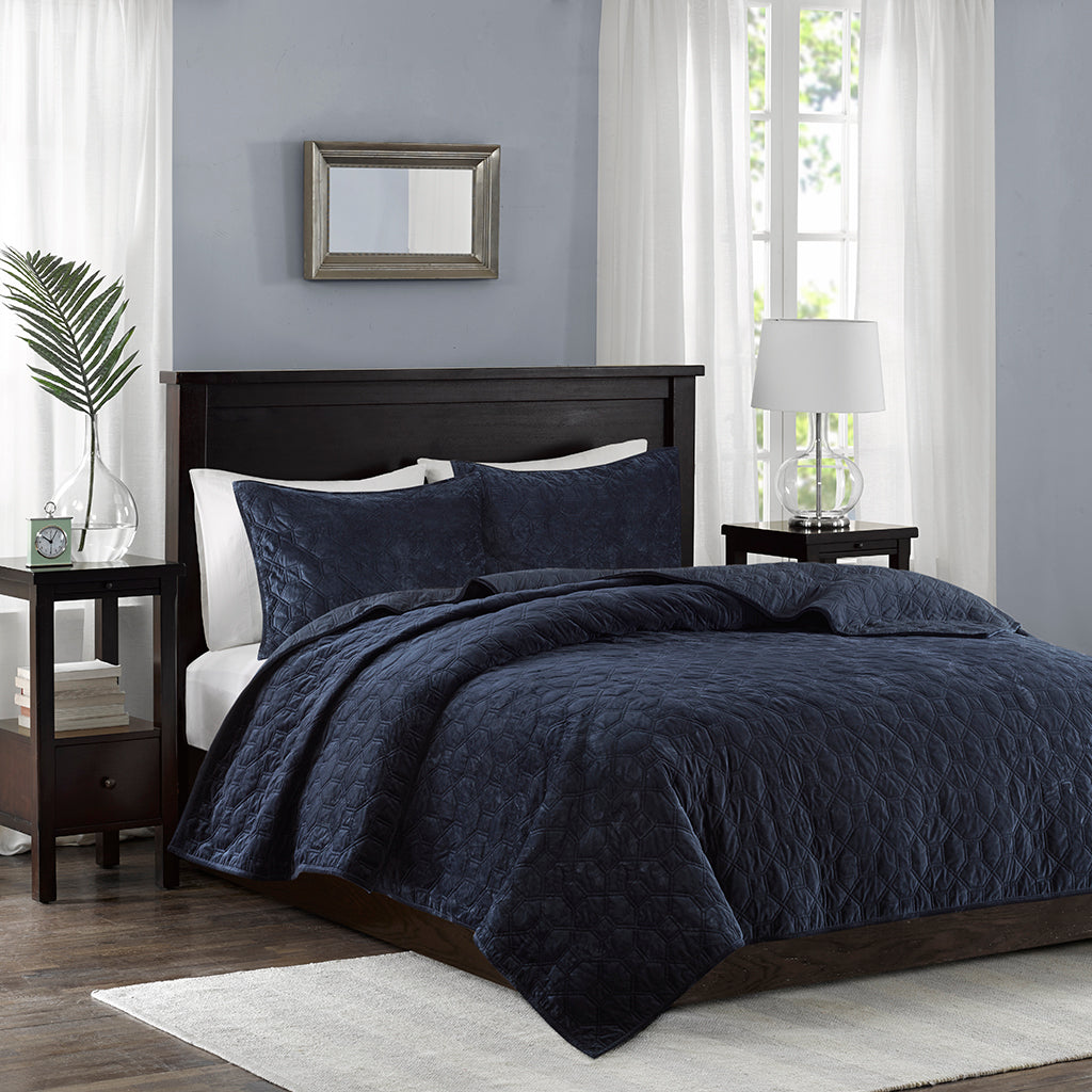 Cozy Throw Blanket, Harper 3 Piece Velvet Quilt Set, Machine-Washable Care for Sofas, Beds and Relaxing at Home, 2 Sizes and 7 Colors image 63