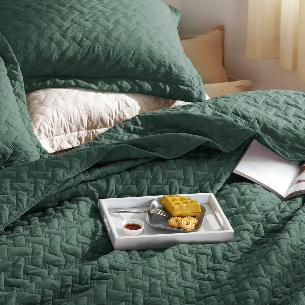 Cozy Throw Blanket, Basket weave Quilt Set, Lightweight Design for Living Rooms, Bedrooms and Everyday Lounging, 6 Sizes and 17 Colors image 63