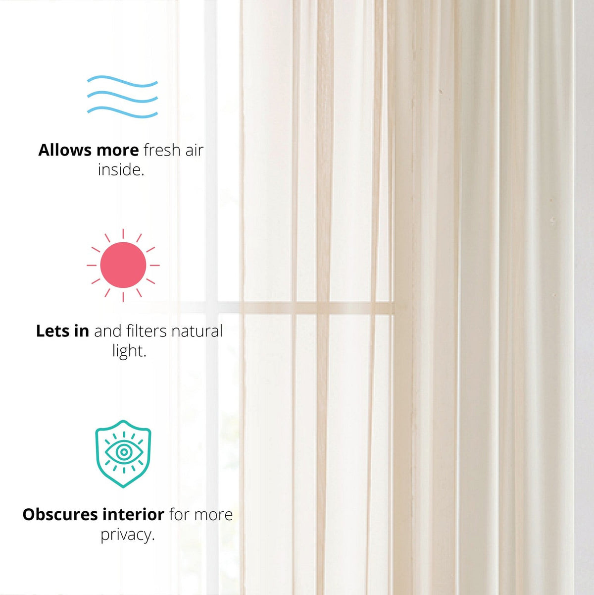 Window Curtain, Lucento Sheer Voile Rod Pocket Panels for Windows, Room Styling and Everyday Privacy, 11 Sizes and 16 Colors image 63
