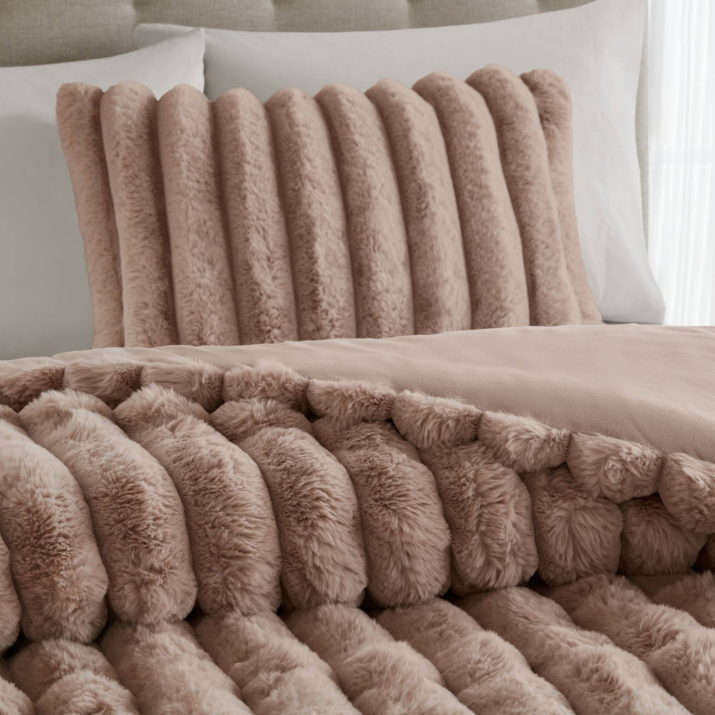 Bed Comforter, Jasmine Ultrasoft Faux Fur Ribbed Set, Lightweight Design for Year-Round Bedroom Comfort and Restful Sleep image 63