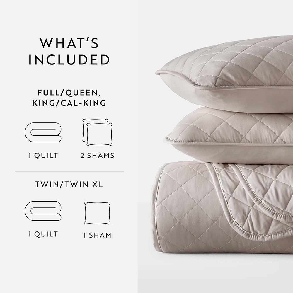 Bed Quilt, 3 Piece Diamond Stitch Quilted Coverlet Set for Guest Beds and Layered Bedroom Styling, 3 Sizes and 6 Colors image 63