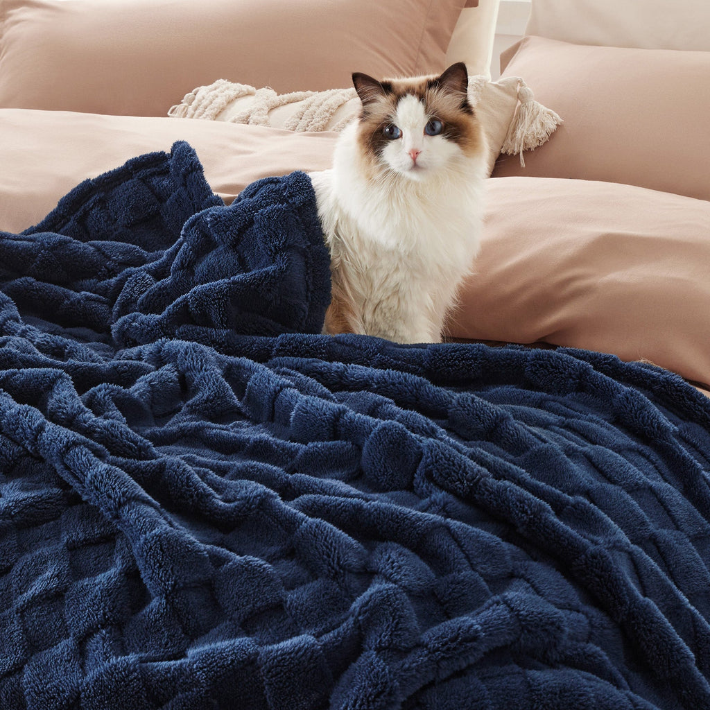 Cozy Throw Blanket, Jacquard Shaggy Sherpa for Living Rooms, Bedrooms and Everyday Lounging, 4 Sizes and 19 Colors image 63