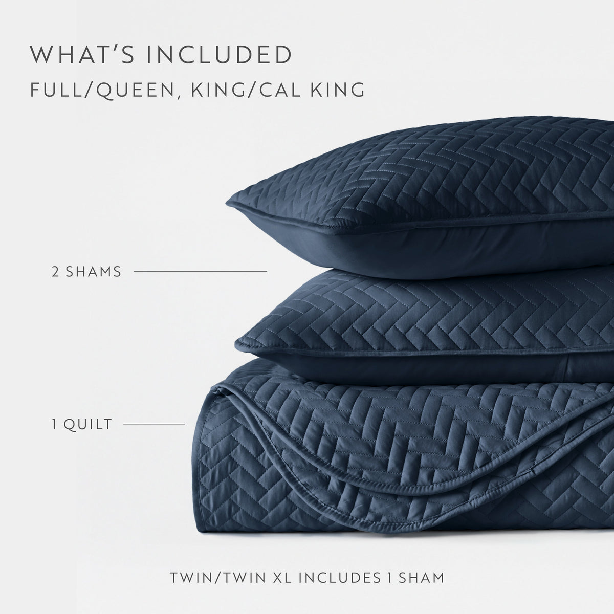 Quilted Coverlet Set, 3 Piece Herringbone for Guest Bedrooms, Layered Beds and Everyday Bedding, 3 Sizes and 6 Colors image 63