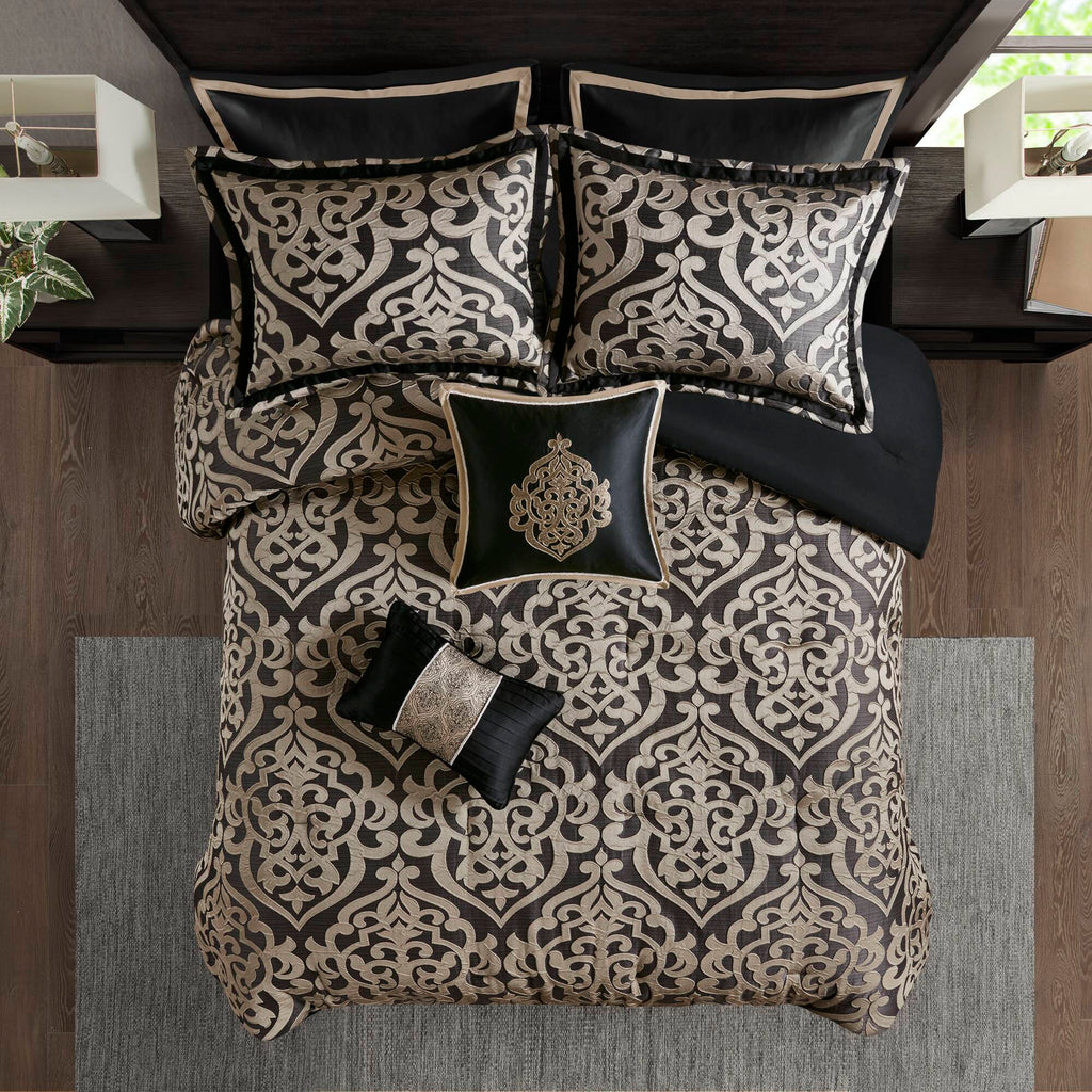 Bed Comforter, Odette 8 Piece Jacquard Set, Machine-Washable Care, Hypoallergenic Comfort for Year-Round Bedroom Comfort and Restful Sleep image 63