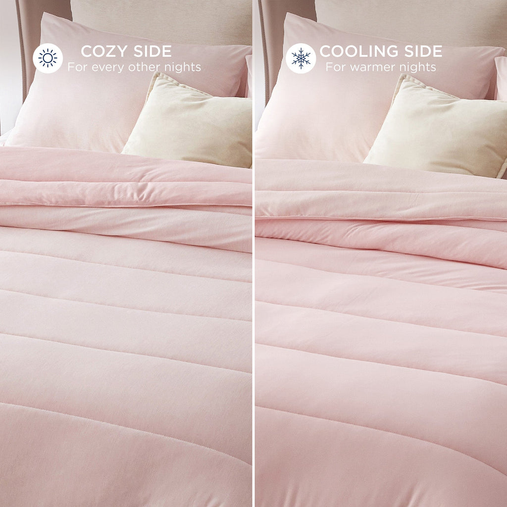 Bed Comforter, Reversible Warm and Cooling Set, Breathable Construction for Year-Round Bedroom Comfort and Restful Sleep image 63