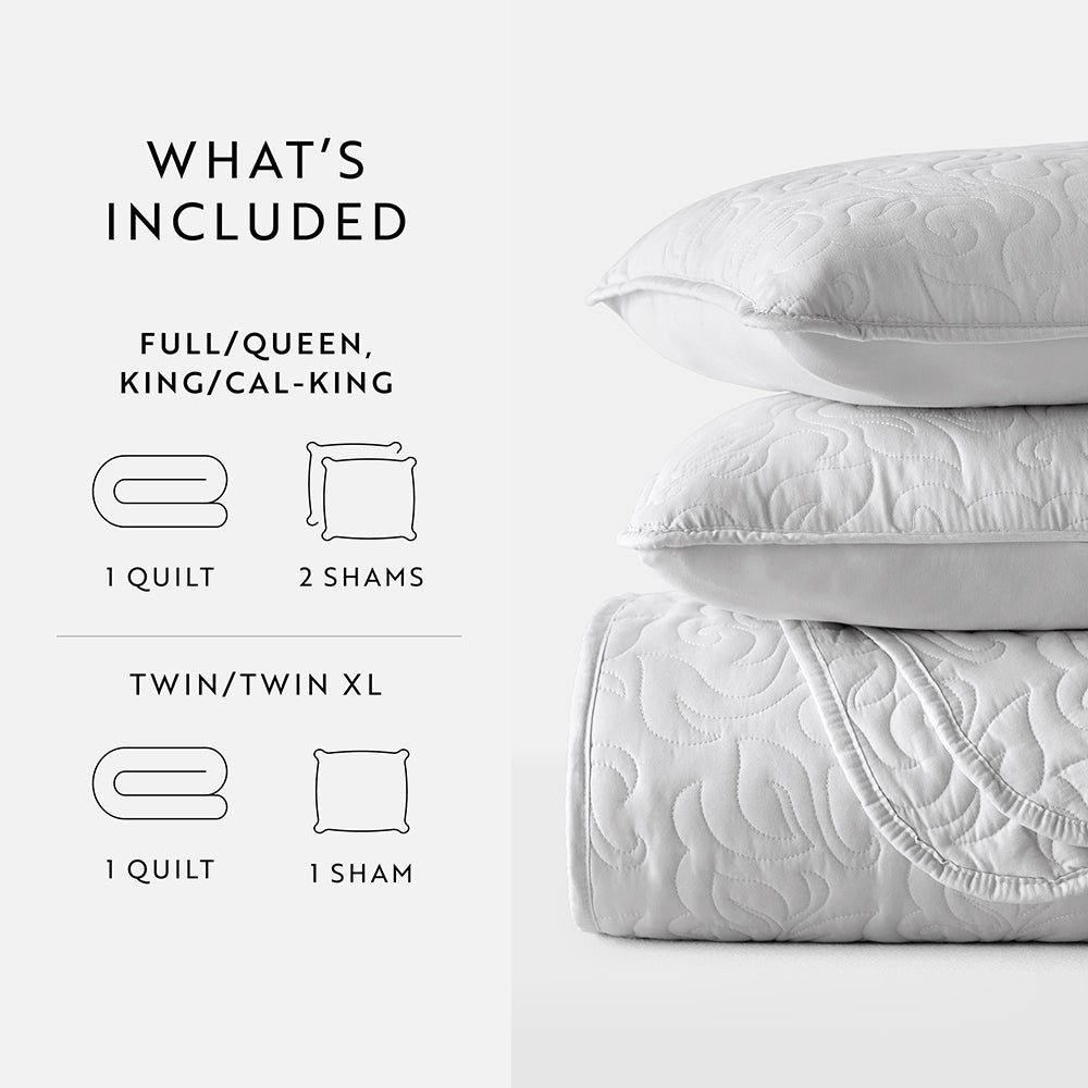 Bed Quilt, 3 Piece Floral Stitch Quilted Coverlet Set for Bedroom Layering and Everyday Bedding, 3 Sizes and 6 Colors image 63