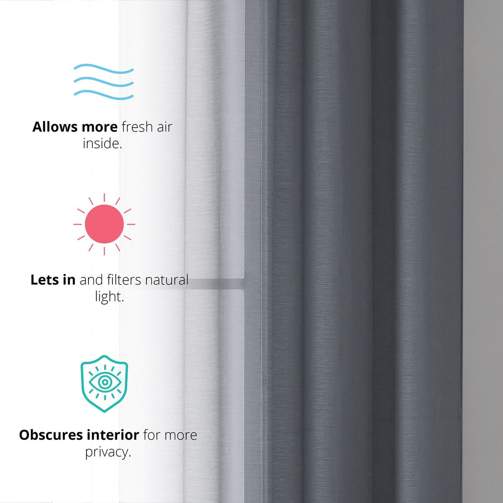 Window Curtain, Victoria Semi Sheer Grommet Panels for Windows, Room Styling and Everyday Privacy, 14 Sizes and 28 Colors image 63