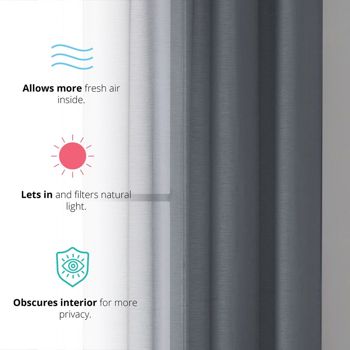 Window Curtain, Victoria Semi Sheer Grommet Panels for Windows, Room Styling and Everyday Privacy, 14 Sizes and 28 Colors image 63