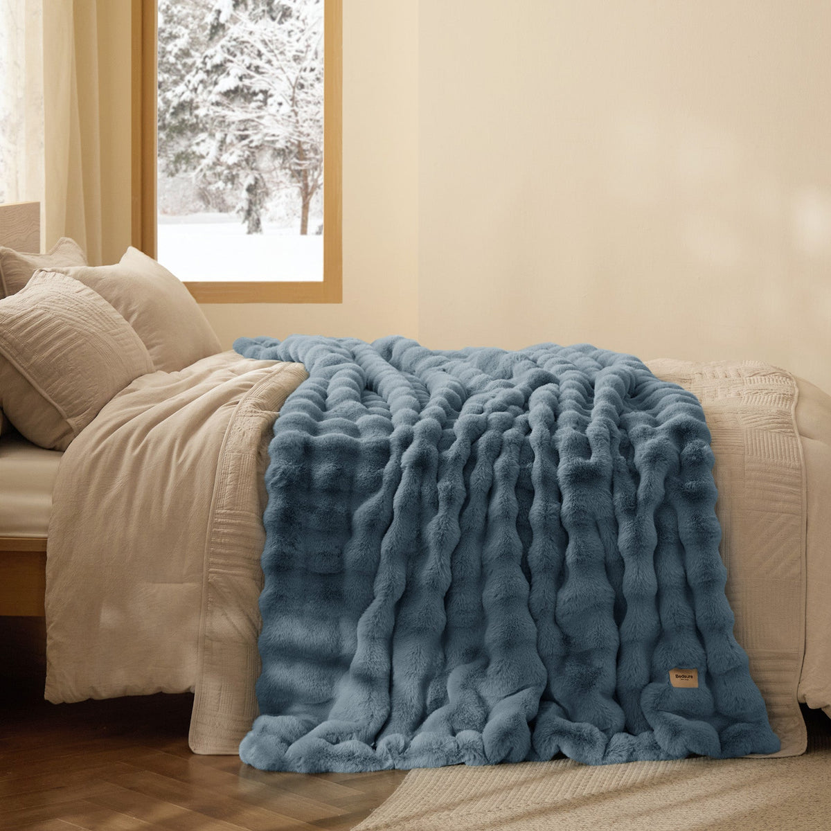 Cozy Throw Blanket, Bubble Faux Fur, Machine-Washable Care for Living Rooms, Bedrooms and Everyday Lounging, 3 Sizes and 11 Colors image 64