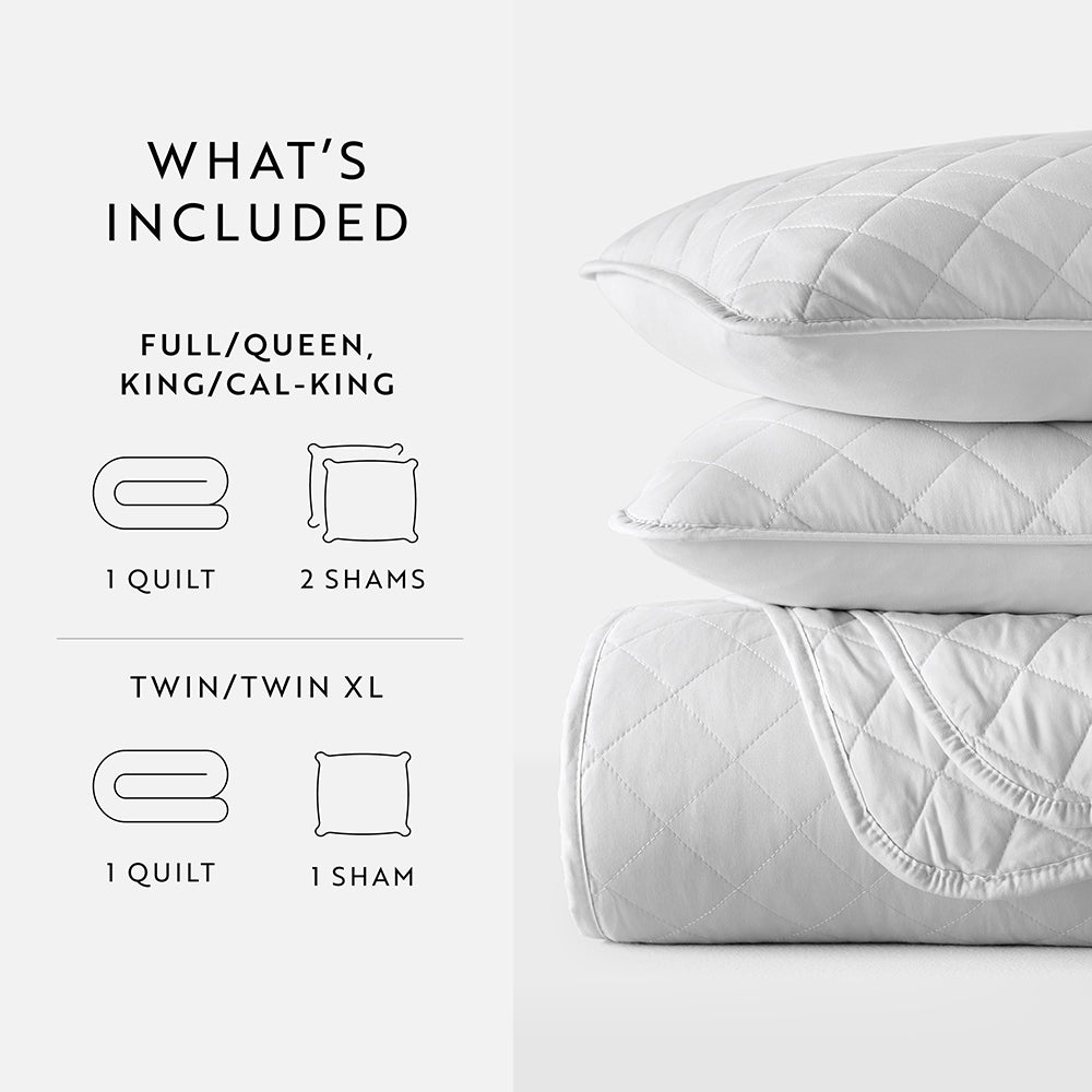 Bed Quilt, 3 Piece Diamond Stitch Quilted Coverlet Set for Guest Beds and Layered Bedroom Styling, 3 Sizes and 6 Colors image 64