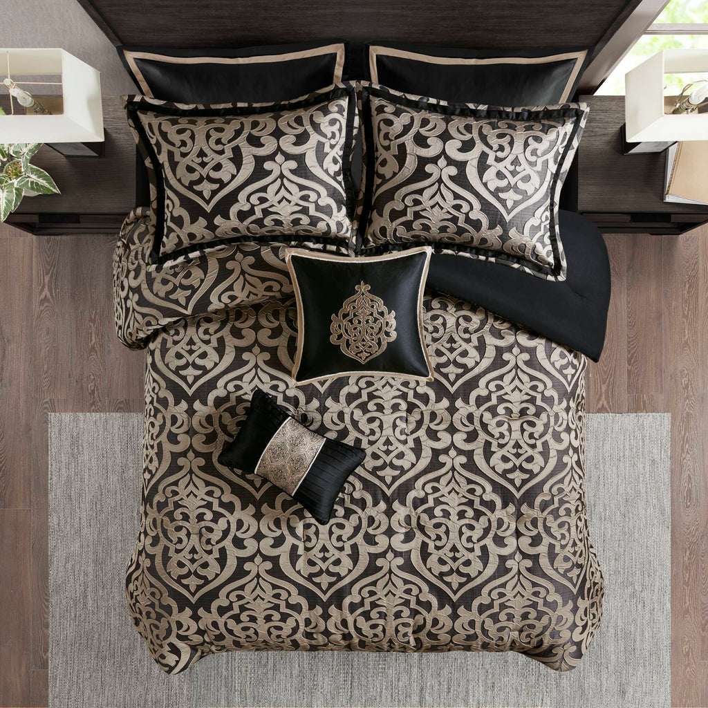 Bed Comforter, Odette 8 Piece Jacquard Set, Machine-Washable Care, Hypoallergenic Comfort for Year-Round Bedroom Comfort and Restful Sleep image 64