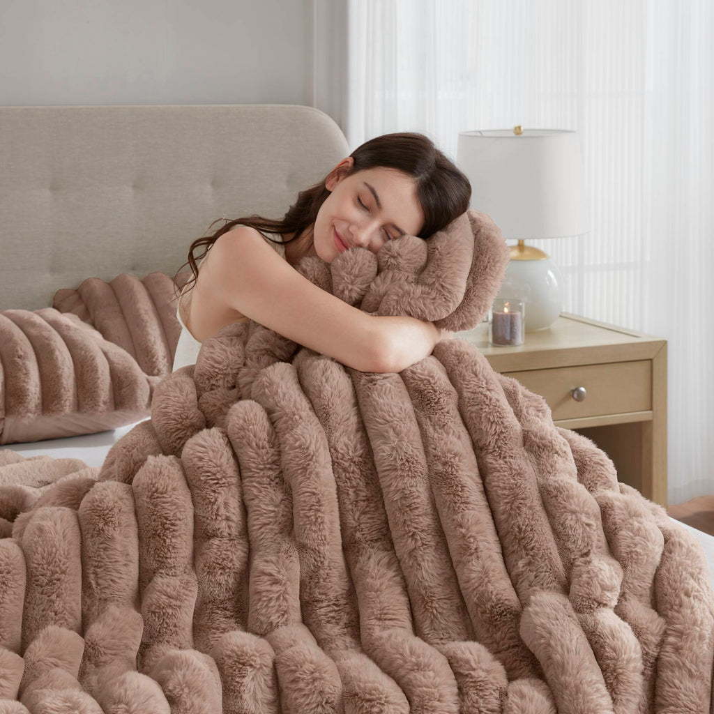 Bed Comforter, Jasmine Ultrasoft Faux Fur Ribbed Set, Lightweight Design for Year-Round Bedroom Comfort and Restful Sleep image 64