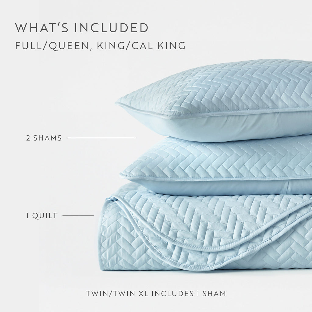 Quilted Coverlet Set, 3 Piece Herringbone for Guest Bedrooms, Layered Beds and Everyday Bedding, 3 Sizes and 6 Colors image 64