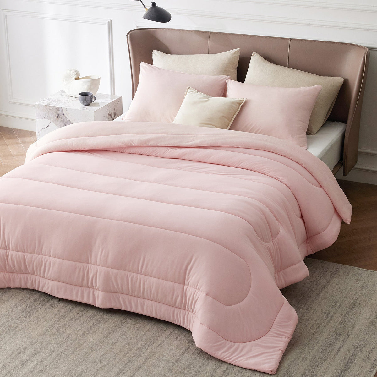 Bed Comforter, Reversible Warm and Cooling Set, Breathable Construction for Year-Round Bedroom Comfort and Restful Sleep image 65