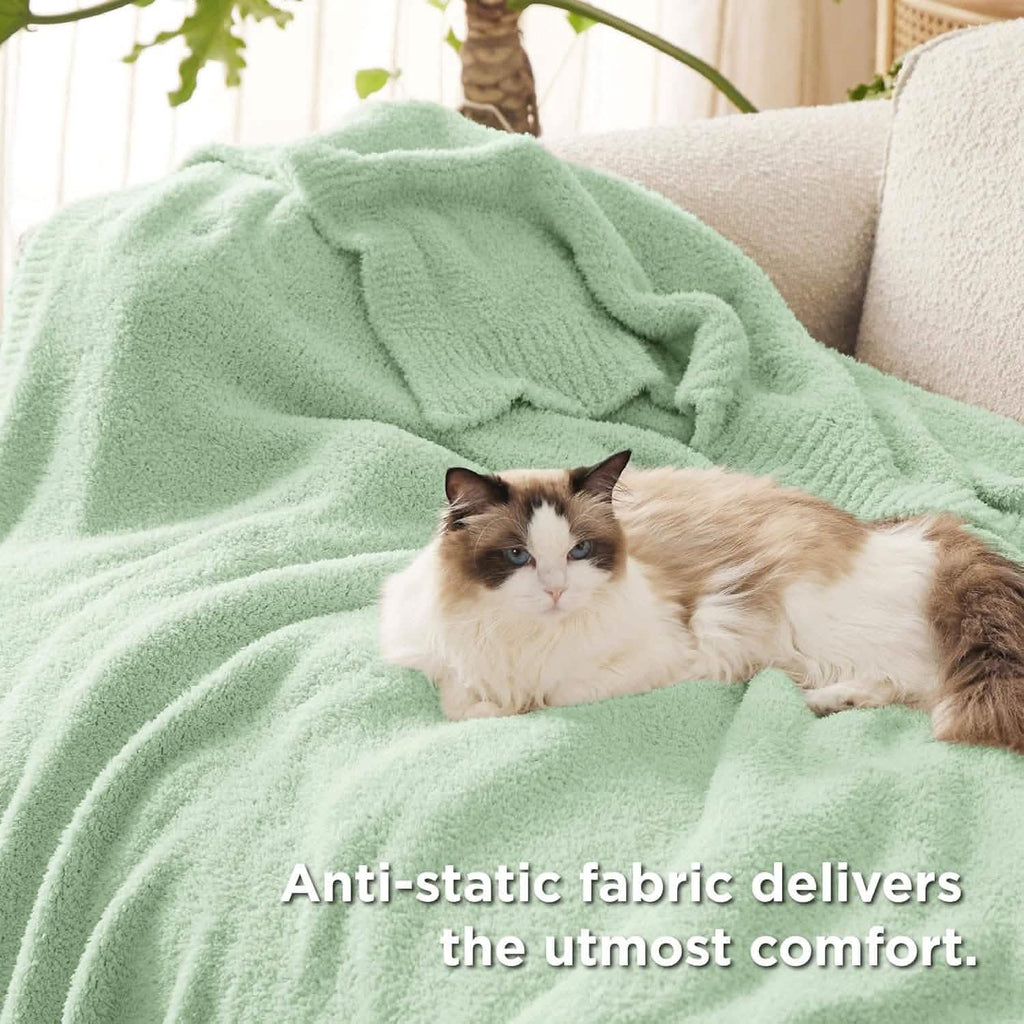 Cozy Throw Blanket, Feather Yarn, Lightweight Design, Machine-Washable Care for Sofas, Beds and Relaxing at Home, 2 Sizes and 12 Colors image 65