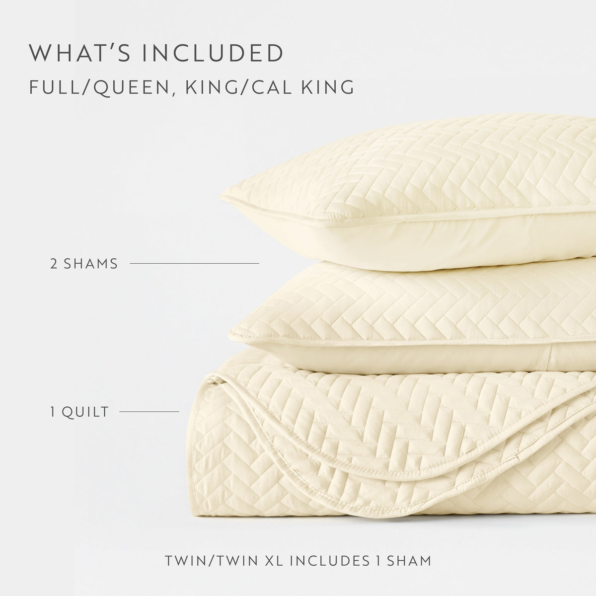 Quilted Coverlet Set, 3 Piece Herringbone for Guest Bedrooms, Layered Beds and Everyday Bedding, 3 Sizes and 6 Colors image 65
