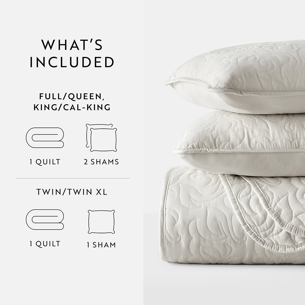 Bed Quilt, 3 Piece Floral Stitch Quilted Coverlet Set for Bedroom Layering and Everyday Bedding, 3 Sizes and 6 Colors image 65