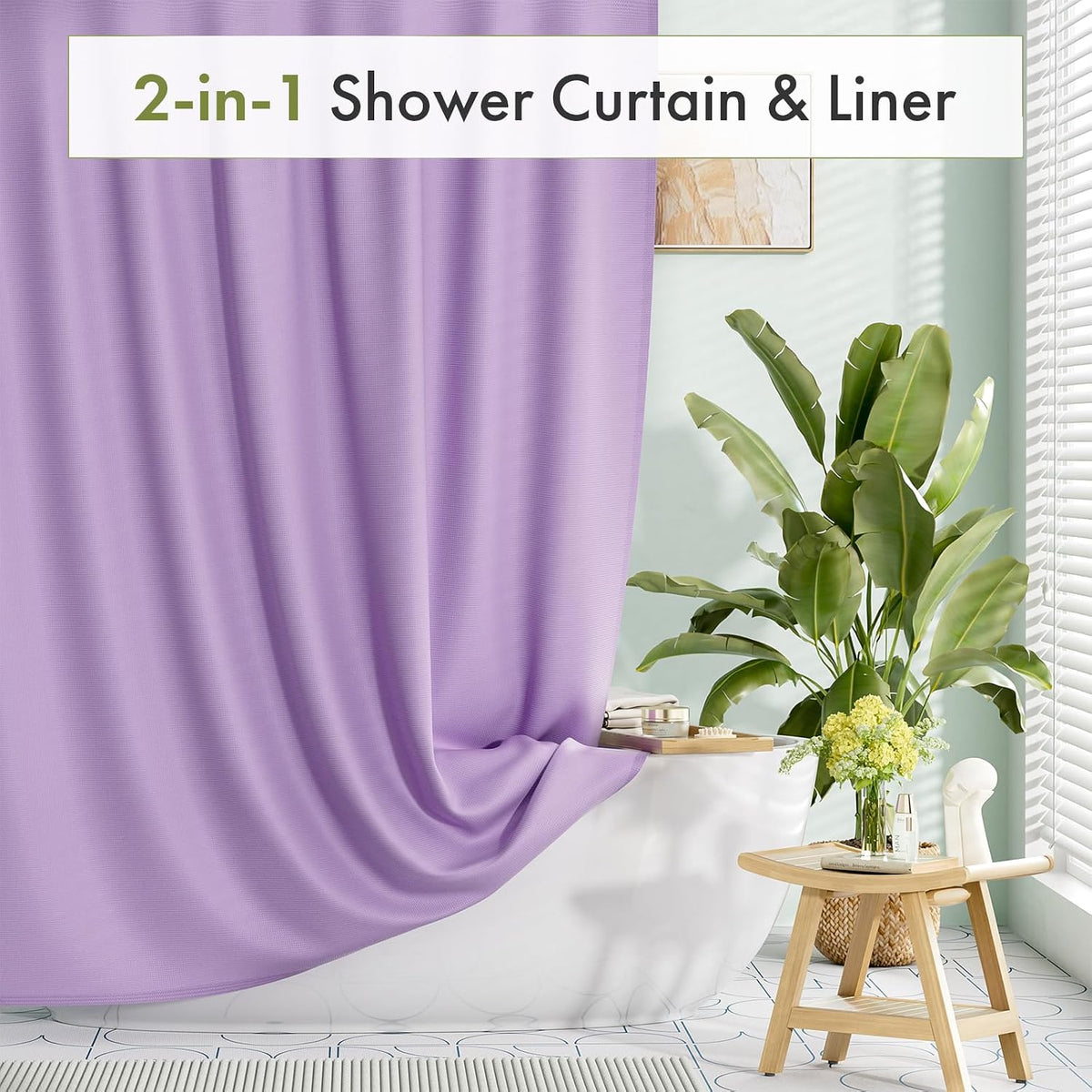 Bathroom Accessory, Waterproof Fabric Shower Curtain Liner, 120, Machine-Washable Care for Guest Baths and Daily Bathroom Routines image 65