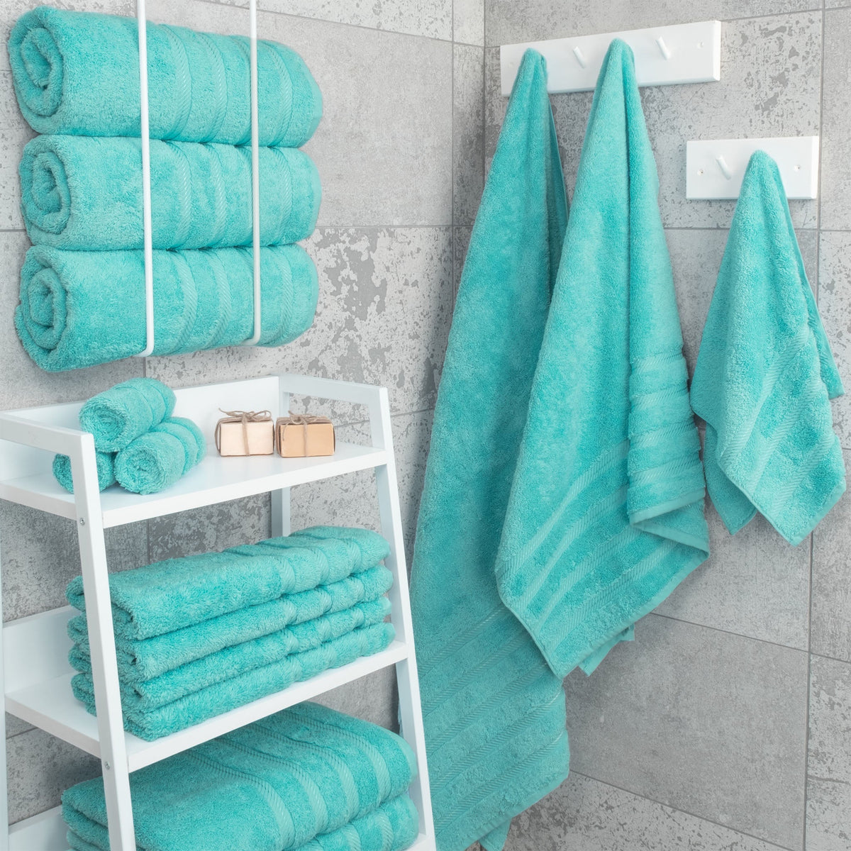 Bath Towel Set, 100% Cotton Turkish Towels for Bathroom, 4 for Home Bathrooms and Everyday Care, 21 Color Options image 65