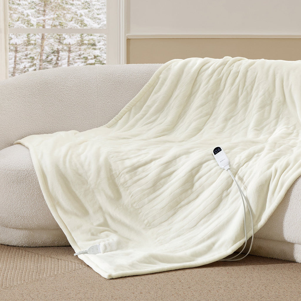 Cozy Throw Blanket, Solid Flannel Heated for Sofas, Beds and Relaxing at Home, 5 Sizes and 11 Colors image 65