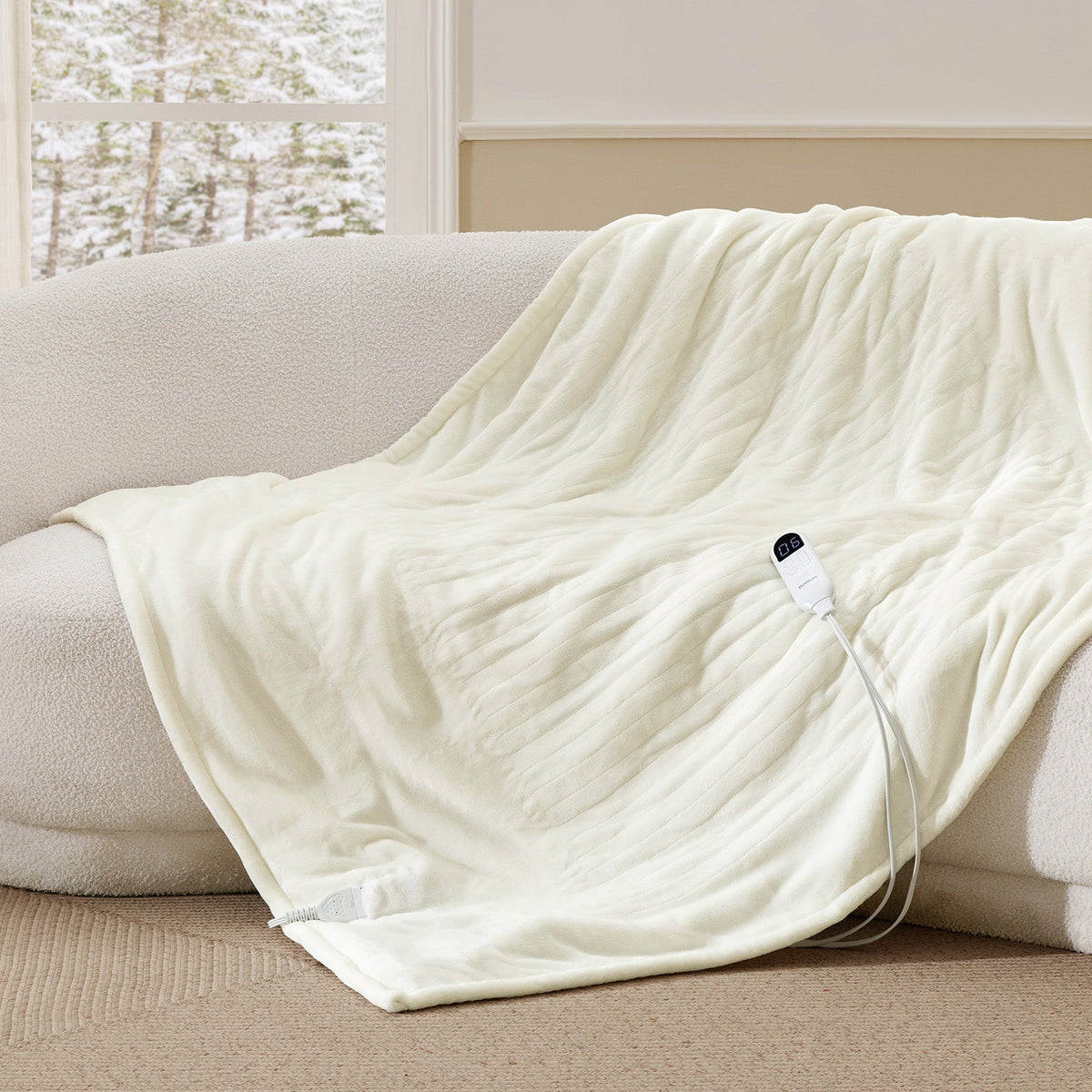 Cozy Throw Blanket, Solid Flannel Heated for Sofas, Beds and Relaxing at Home, 5 Sizes and 11 Colors image 65