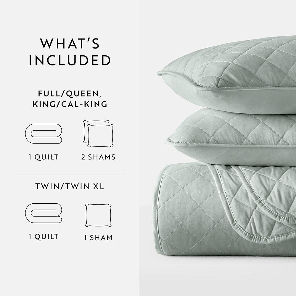 Bed Quilt, 3 Piece Diamond Stitch Quilted Coverlet Set for Guest Beds and Layered Bedroom Styling, 3 Sizes and 6 Colors image 65