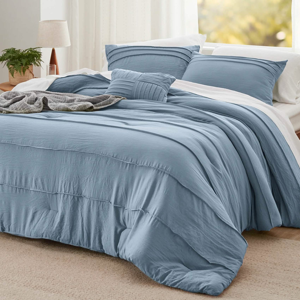 Bed Comforter, Pinch Pleat Set for Year-Round Bedroom Comfort and Restful Sleep, 5 Sizes and 19 Colors image 65