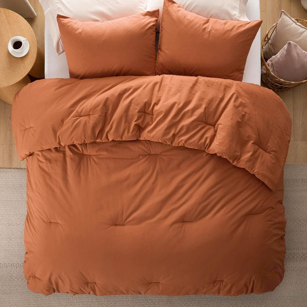 Bed Comforter, Prewashed Cotton Set for Year-Round Bedroom Comfort and Restful Sleep, 5 Sizes and 12 Colors image 65