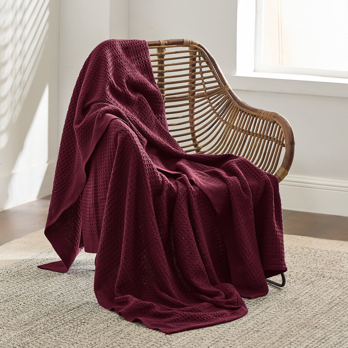 Cozy Throw Blanket, Cotton Waffle Weave, Lightweight Design, Breathable Construction for Living Rooms, Bedrooms and Everyday Lounging image 65