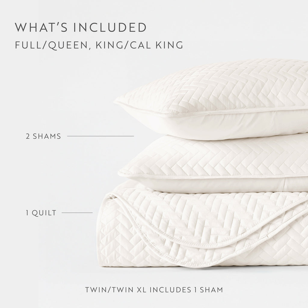 Quilted Coverlet Set, 3 Piece Herringbone for Guest Bedrooms, Layered Beds and Everyday Bedding, 3 Sizes and 6 Colors image 66