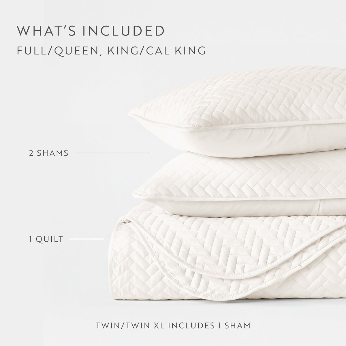 Quilted Coverlet Set, 3 Piece Herringbone for Guest Bedrooms, Layered Beds and Everyday Bedding, 3 Sizes and 6 Colors image 66