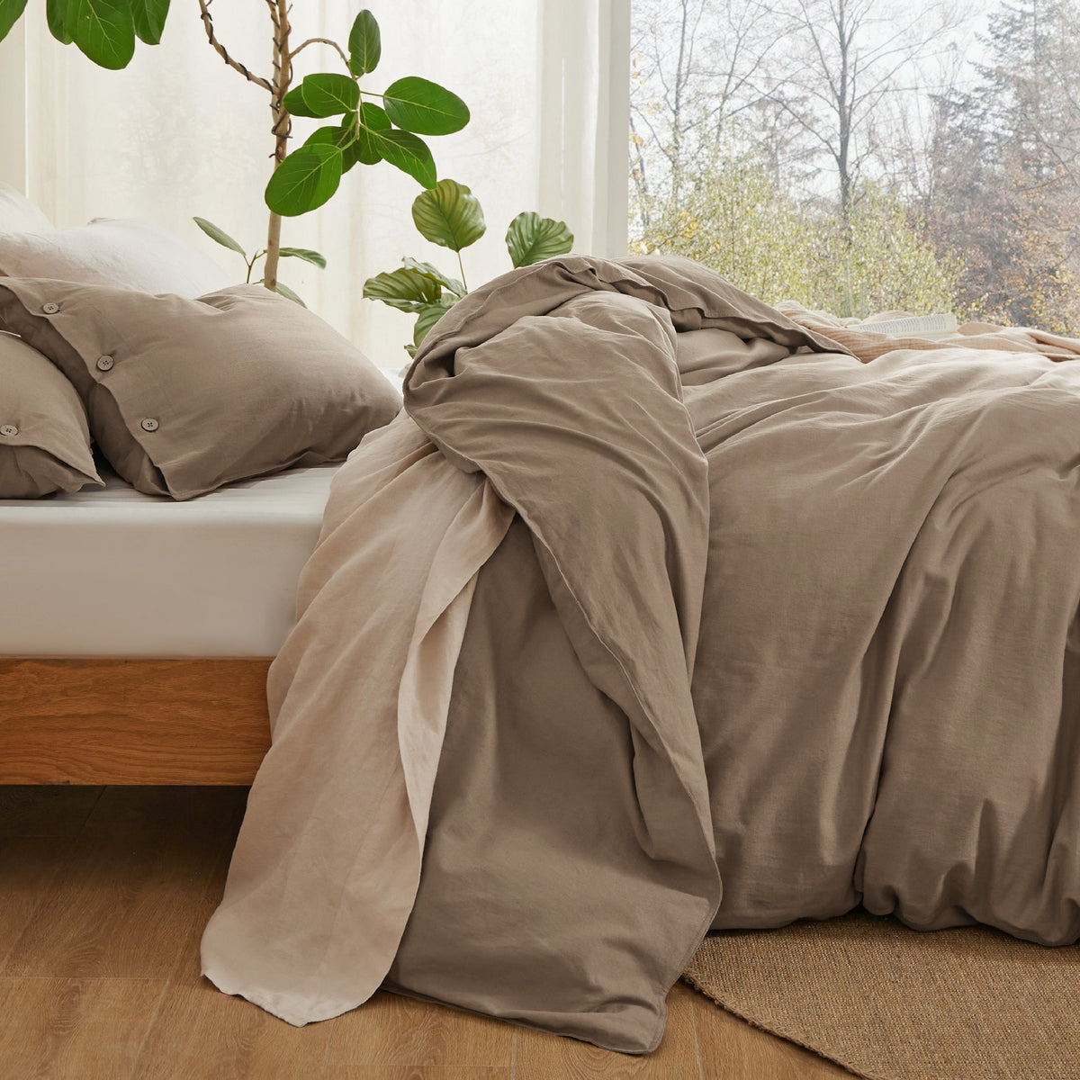 Duvet Cover Set, Cotton Linen Hybrid, Lightweight Design, Breathable Construction for Bedroom Bedding Refresh and Everyday Comfort image 66