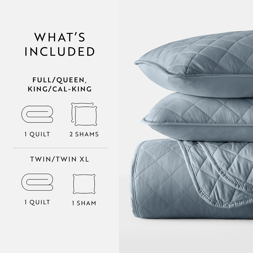 Bed Quilt, 3 Piece Diamond Stitch Quilted Coverlet Set for Guest Beds and Layered Bedroom Styling, 3 Sizes and 6 Colors image 66