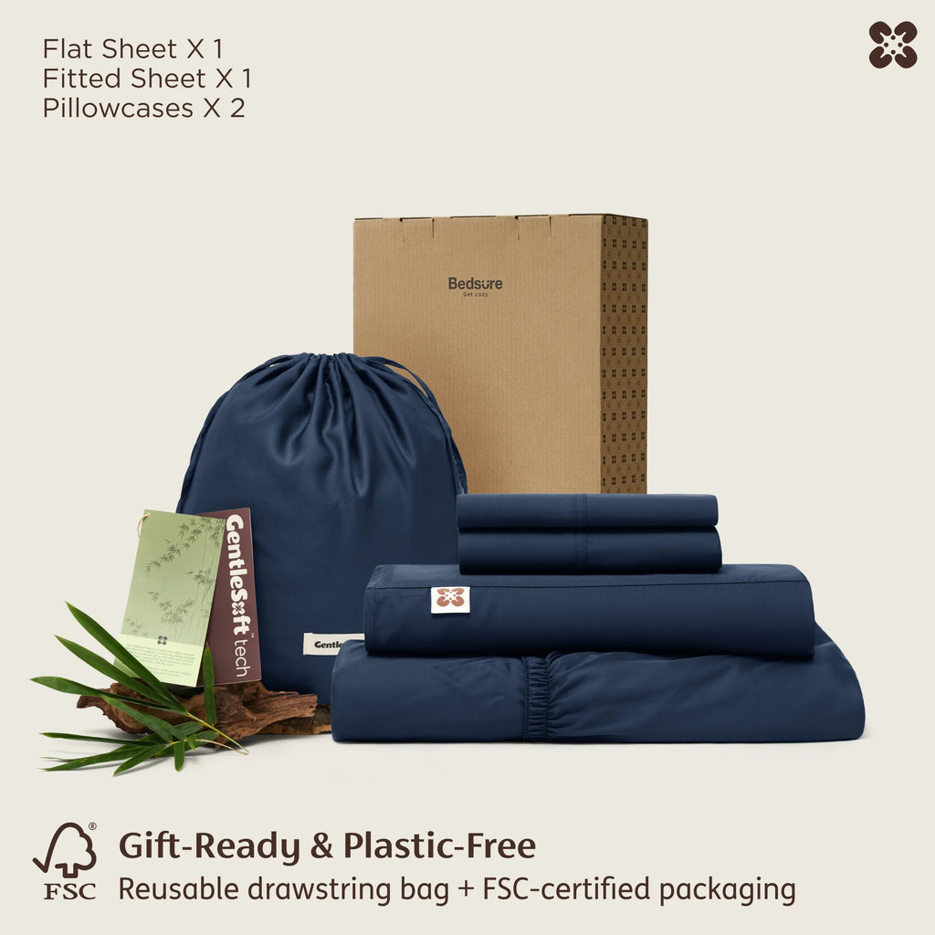 Bed Sheet Set, BareNights Viscose Derived from Bamboo, Breathable Construction for Everyday Bedroom Comfort and Guest Rooms image 66