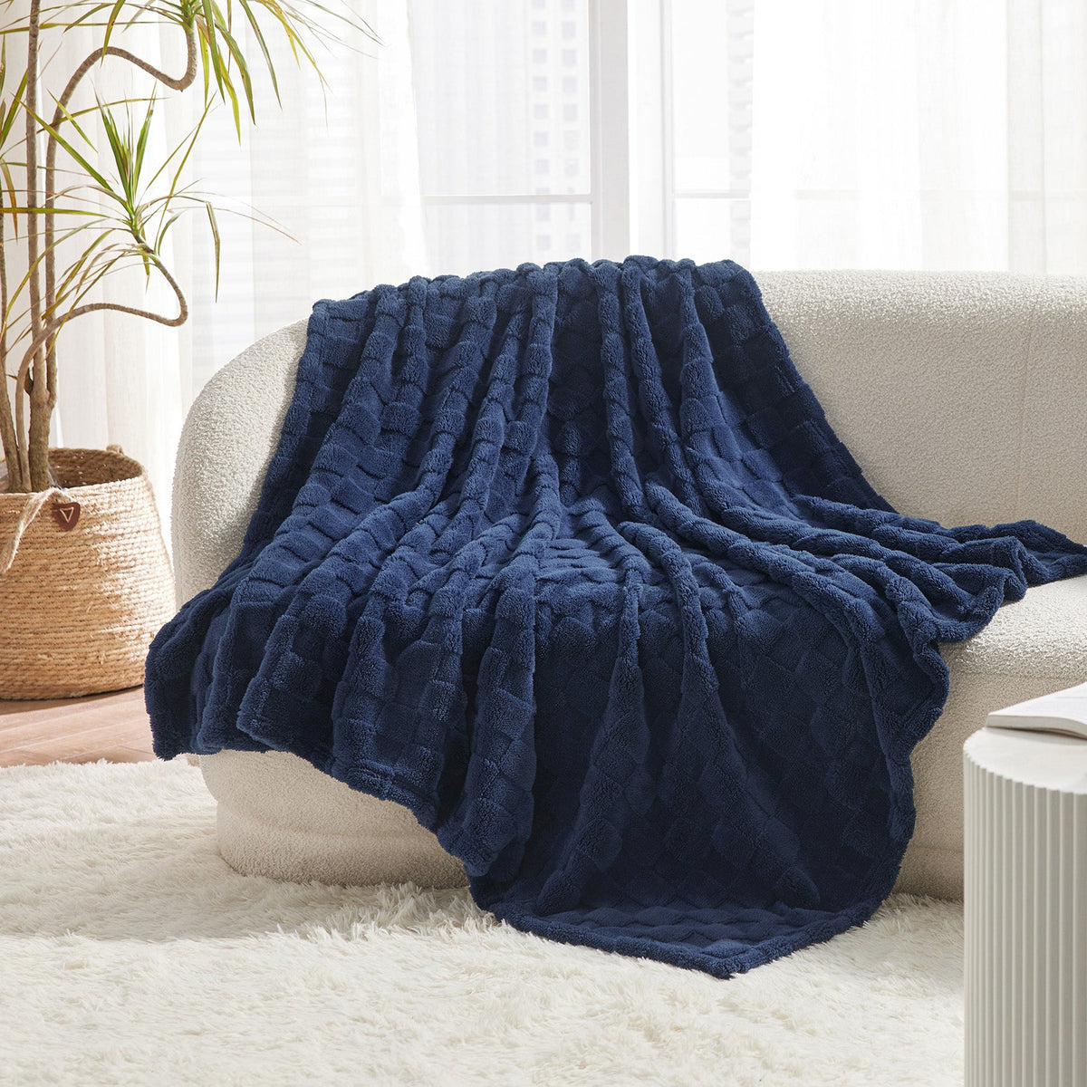 Cozy Throw Blanket, Jacquard Shaggy Sherpa for Living Rooms, Bedrooms and Everyday Lounging, 4 Sizes and 19 Colors image 66