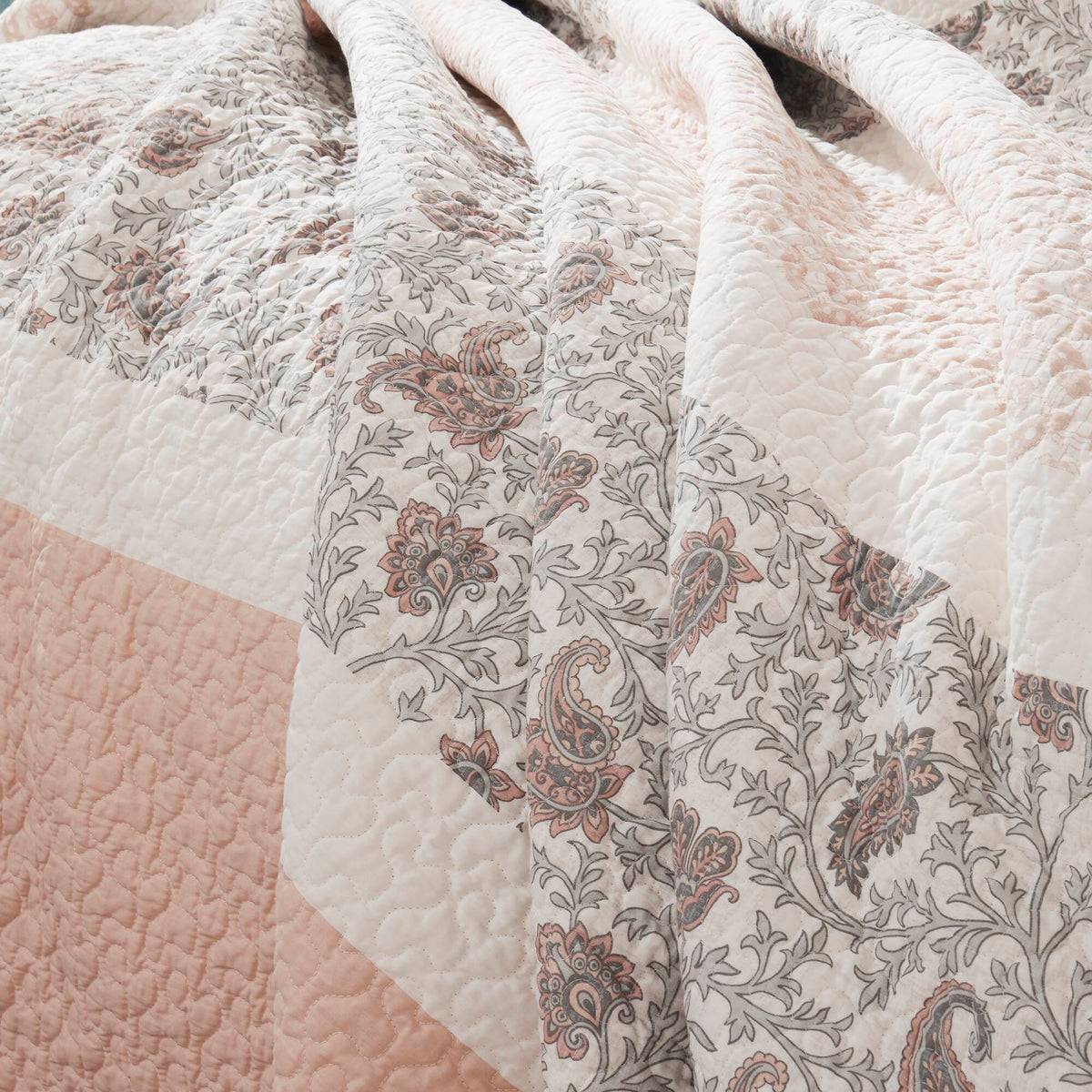 Cozy Throw Blanket, Dawn 6 Piece Cotton Percale Quilt Set, Machine-Washable Care for Sofas, Beds and Relaxing at Home, 2 Sizes and 5 Colors image 66