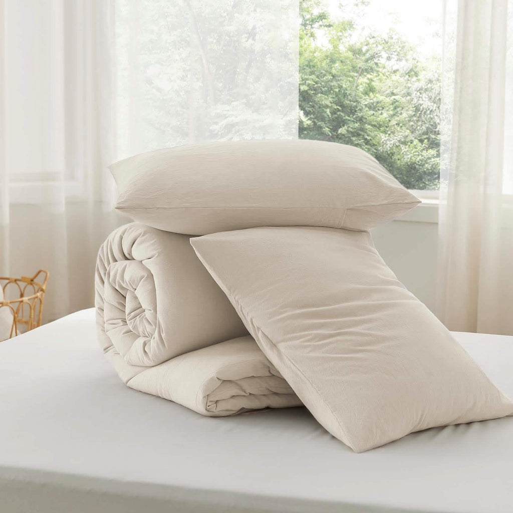 Bed Comforter, Prewashed Cotton Set for Year-Round Bedroom Comfort and Restful Sleep, 5 Sizes and 12 Colors image 67
