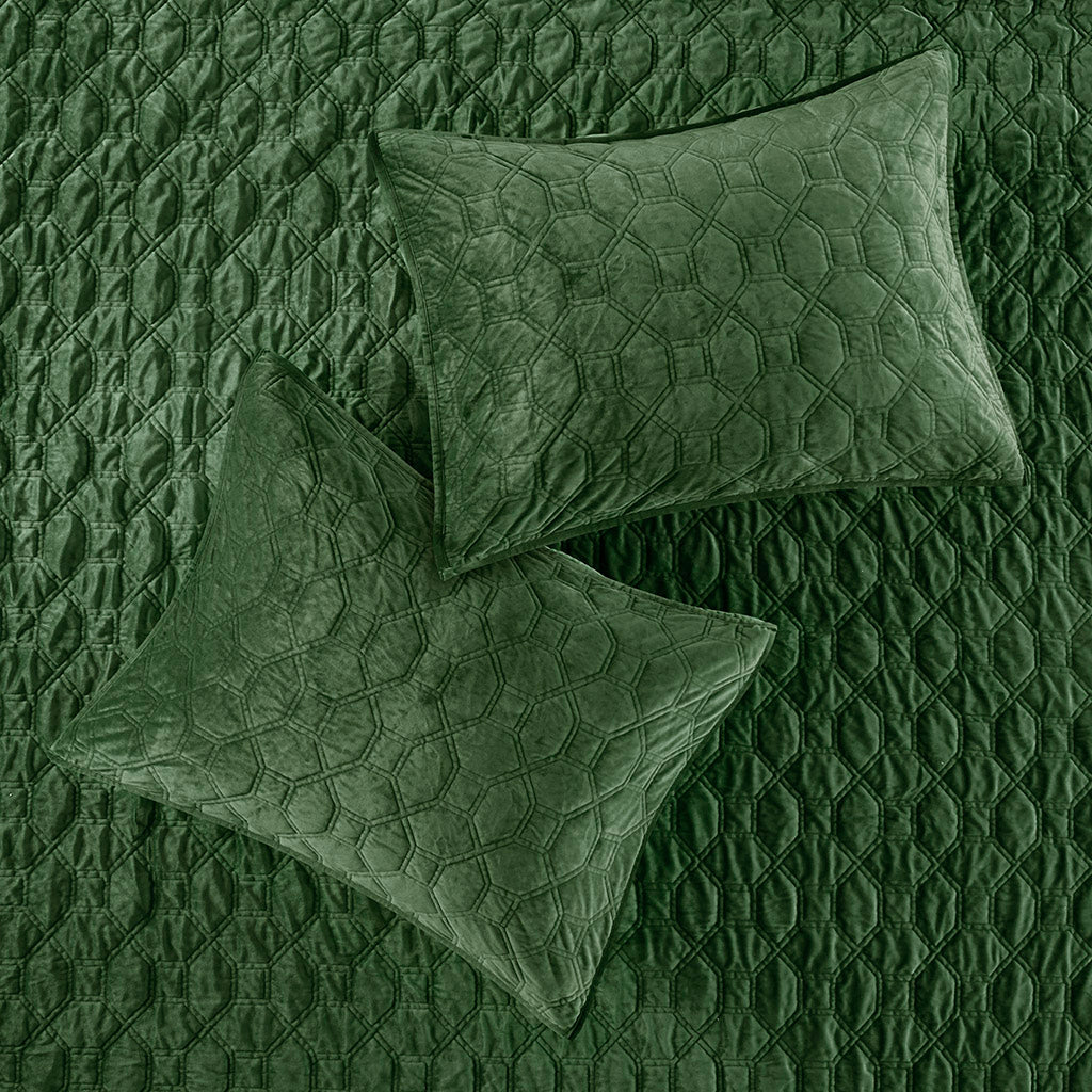 Cozy Throw Blanket, Harper 3 Piece Velvet Quilt Set, Machine-Washable Care for Sofas, Beds and Relaxing at Home, 2 Sizes and 7 Colors image 67