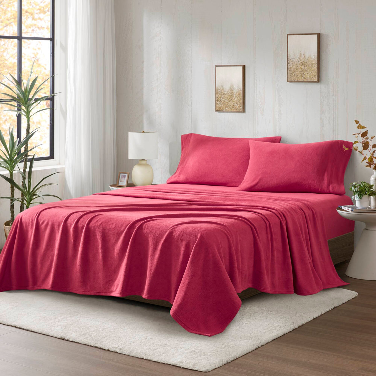 Bed Sheet Set, Micro Fleece, Machine-Washable Care for Everyday Bedroom Comfort and Guest Rooms, 6 Sizes and 15 Colors image 67