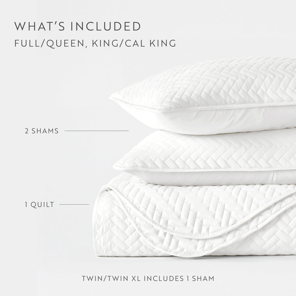 Quilted Coverlet Set, 3 Piece Herringbone for Guest Bedrooms, Layered Beds and Everyday Bedding, 3 Sizes and 6 Colors image 67