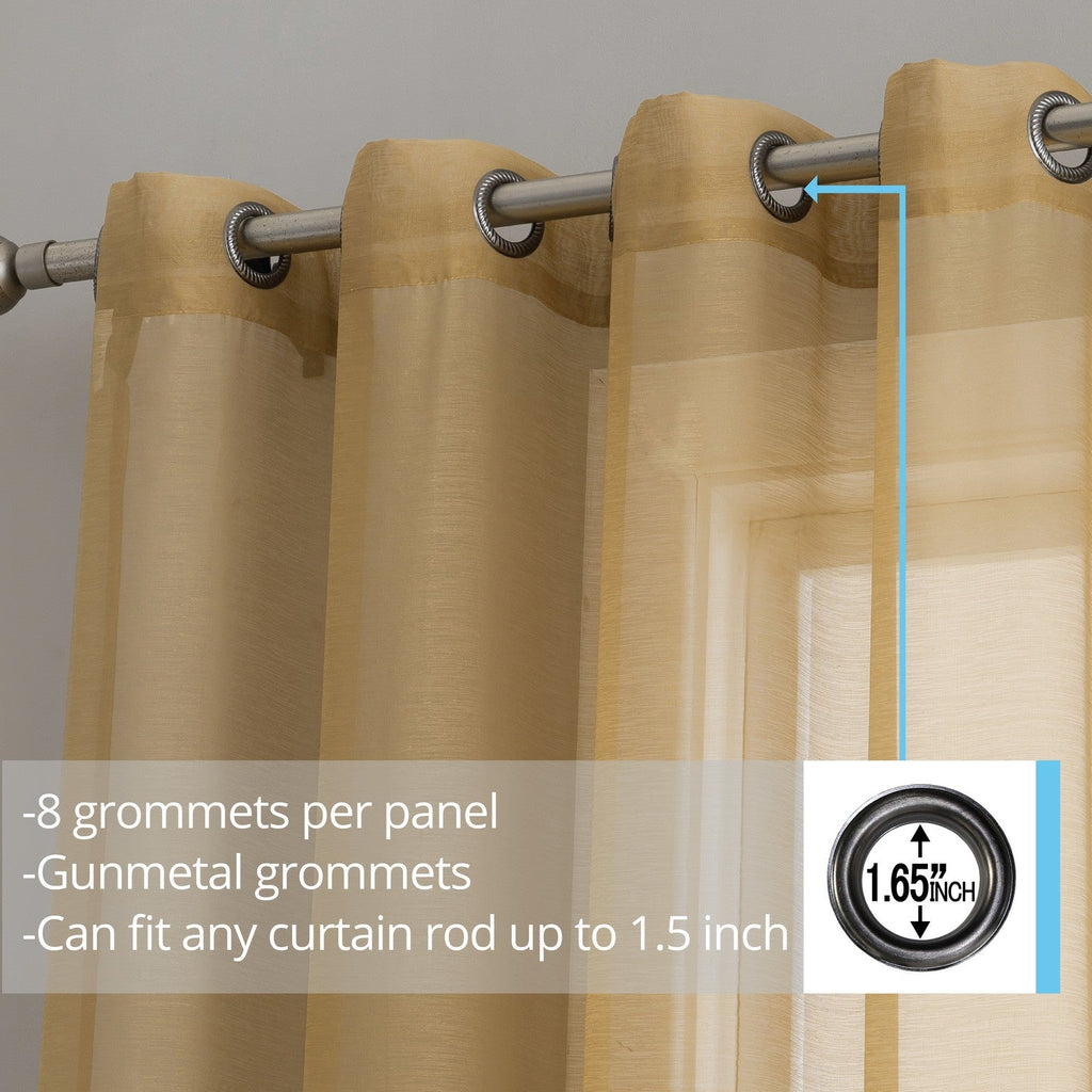 Window Curtain, Victoria Semi Sheer Grommet Panels for Windows, Room Styling and Everyday Privacy, 14 Sizes and 28 Colors image 68