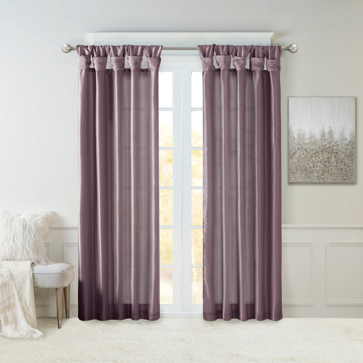 Window Curtain, Emilia Twist Tab Lined Panel, Machine-Washable Care for Windows, Room Styling and Everyday Privacy, 5 Sizes and 14 Colors image 68