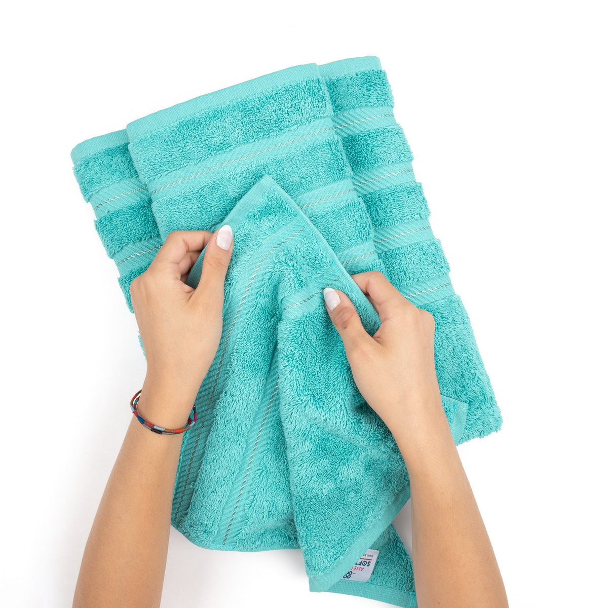 Bath Towel Set, 100% Cotton Turkish Towels for Bathroom, 4 for Home Bathrooms and Everyday Care, 21 Color Options image 68