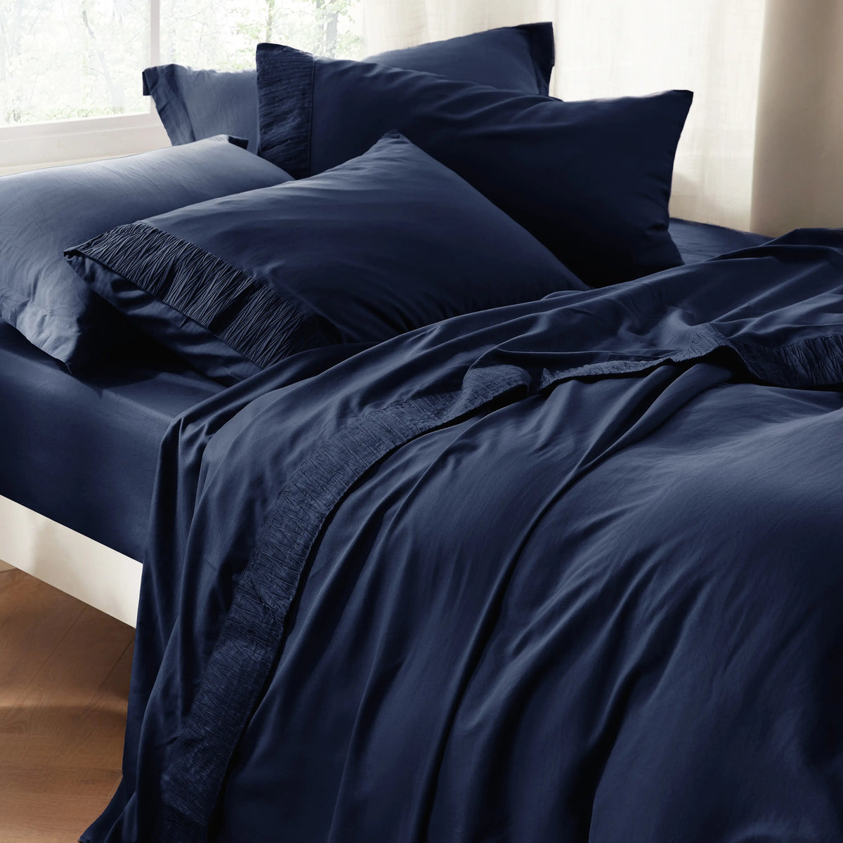 Bed Sheet Set, Ruched, Cooling Comfort, Breathable Construction for Master Bedrooms, Guest Beds and Daily Use, 7 Sizes and 14 Colors image 68